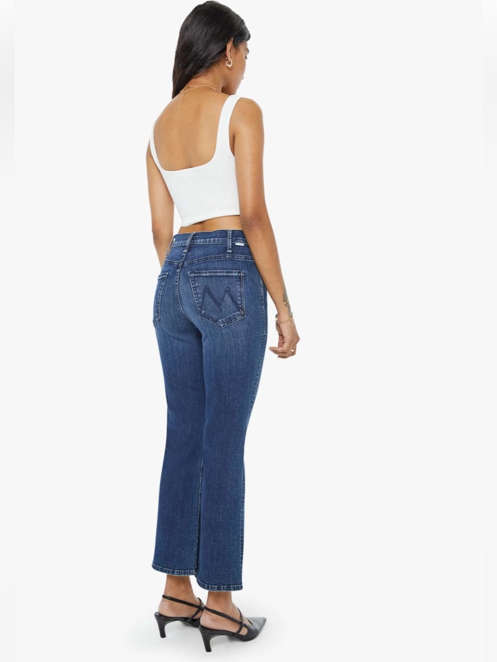 MOTHER Lil’ Hustler Ankle Heirloom Wash Cropped Flare Jeans Size 27 New With Tag - Picture 4 of 16